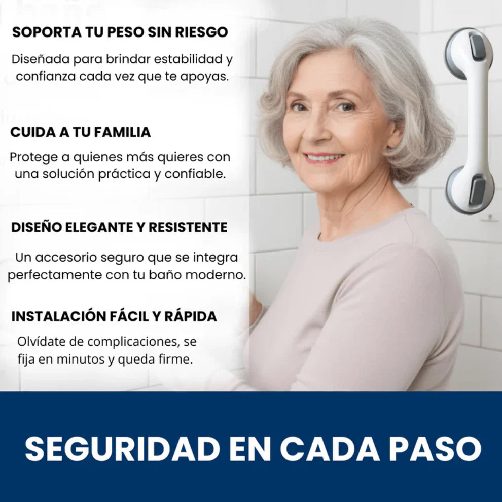 Barra De Apoyo Antideslizante Para Baño Con Ventosa - Seguridad Para La Familia