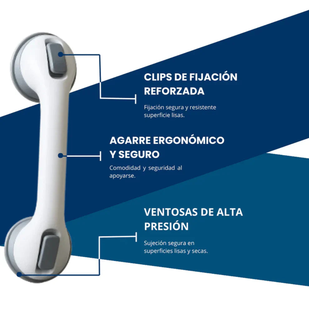 Barra De Apoyo Antideslizante Para Baño Con Ventosa - Seguridad Para La Familia