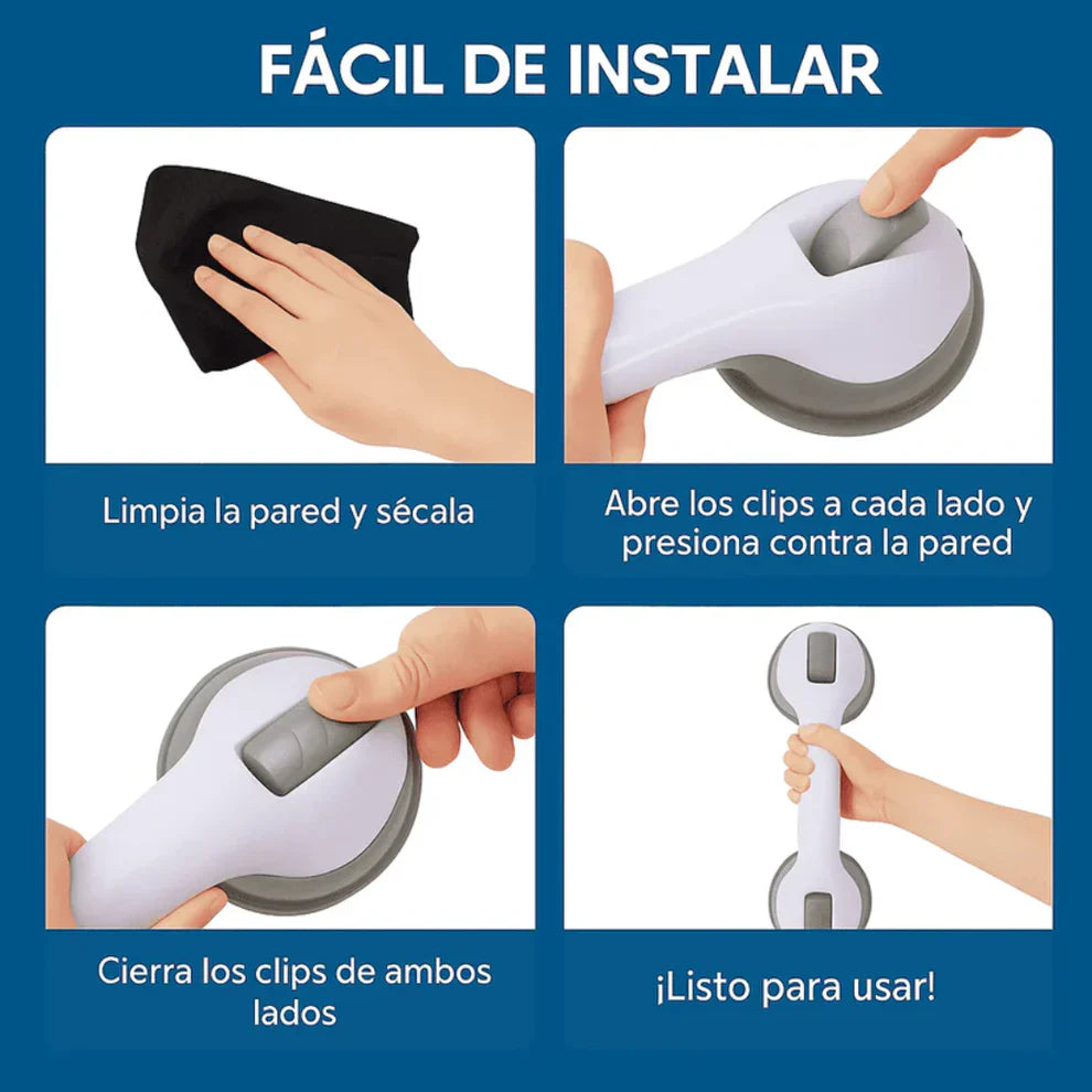 Barra De Apoyo Antideslizante Para Baño Con Ventosa - Seguridad Para La Familia